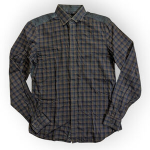 Z Zegna Plaid Button Down Shirt Size 15 38